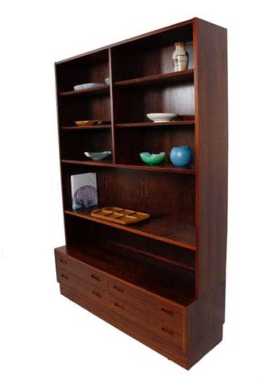 Danish Modern Rosewood Bookcase / Storage / Display Cabinet by Hundevad, Denmark