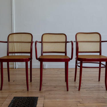 Josephine Hoffman Red Aniline Prague Chairs