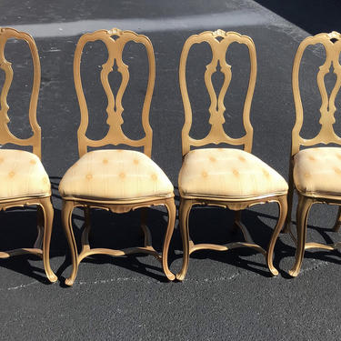 Fabulous set of four vintage Kessler heavy cast aluminum chairs 
