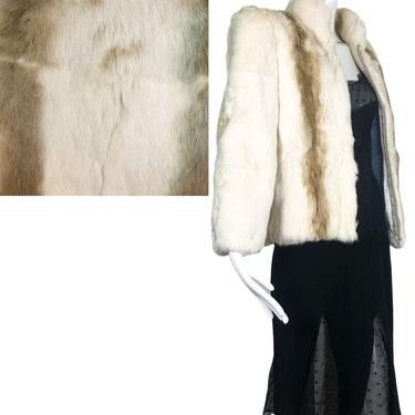 1970s White Fur Coat / Small 