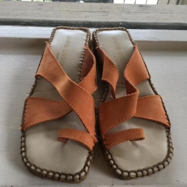 Andre Assous Shoe Size 6 Orange &amp; Tan Sandals
