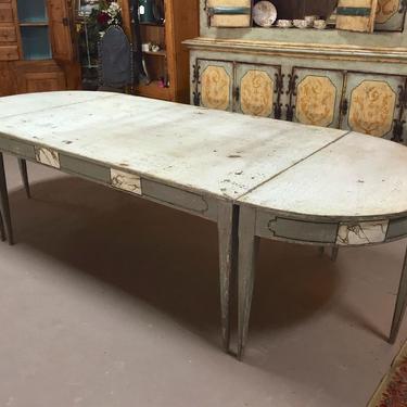 SOLD. Antique Italian Rustic/Dining/Banquet Table | w/separate Demilunes | Seats 10