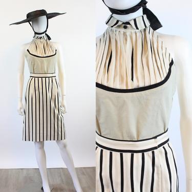1950s TUXEDO cotton halter dress set xs | new summer JMC 