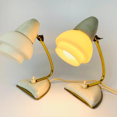 Mid Century Bedside Lamps - Pair 
