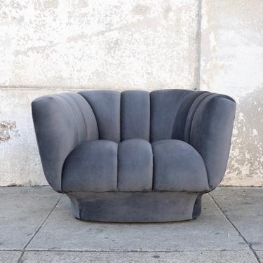 The “Amelia” Mod Grey Velvet Tuxedo Club Chair