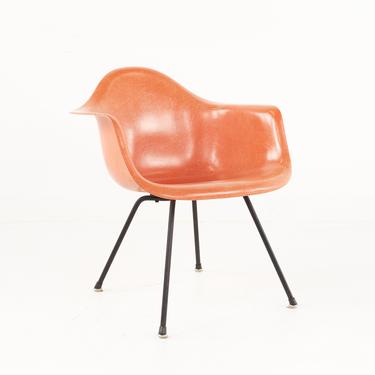 Early Charles and Ray Eames for Herman Miller Mid Century Orange Fiberglass Shell Arm Chair - mcm 