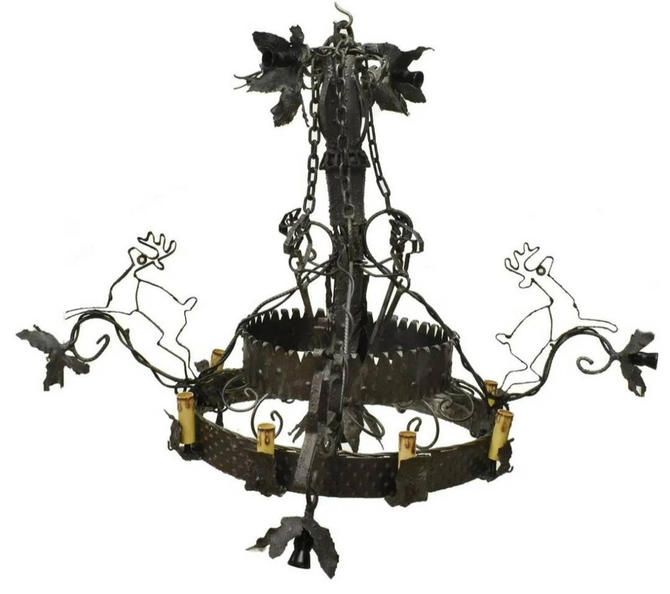 Naos Forge Iron Handmade Meval, Old World Castle Chandelier