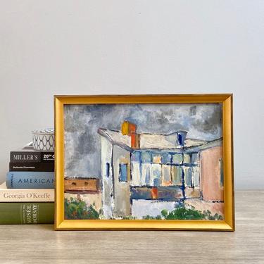 Modernist Architectural Oil Painting Modern House Rendering 