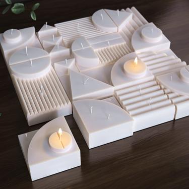 Bauhaus Candle / Handmade Natural Candles / Soy wax candles/ Beeswax candles /Home Deco/ Gift /Pillar Candles / Irregular Shape Candle 