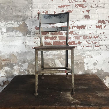 Vintage Toledo Stool Steel School Chair Rustic Industrial Seating 