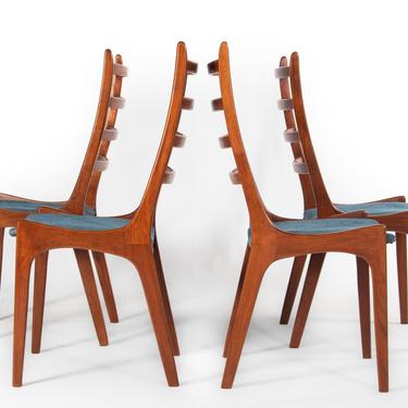 Sculptural Ladder Back Dining Chairs Attributed to Kai Kristiansen 