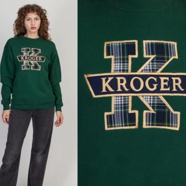 90s Kroger University Sweatshirt - Men's Small, Women's Medium | Vintage Lee Green Graphic Collegiate Pullover 