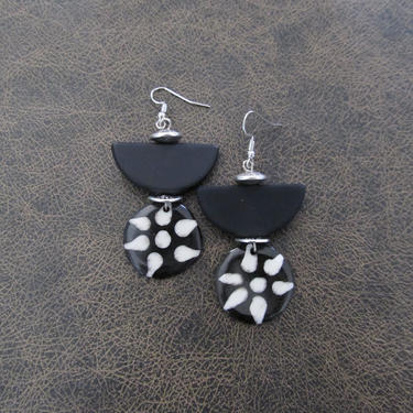 African earrings bohemian ethnic earrings boho chic earrings exotic 2 Afrocentric earrings white and bronze statement bold earrings