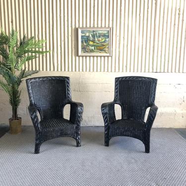 Vintage Pair of Rattan Chairs