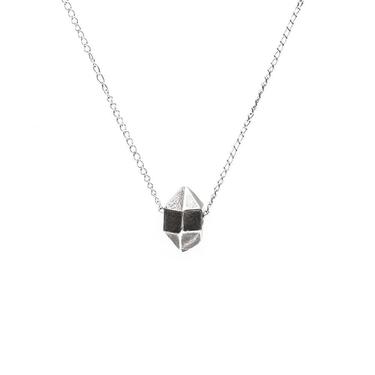 READY TO SHIP | CAST CRYSTAL NECKLACE WITH SLIDING CHARM | SILVER