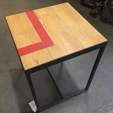 Reclaimed Gym Floor Side Table