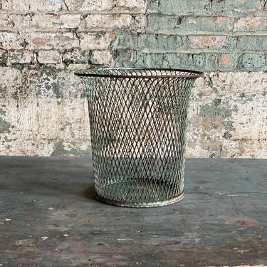 Vintage 'The Northwestern Expanded Metal Co' Industrial Garbage Can Waste Basket 