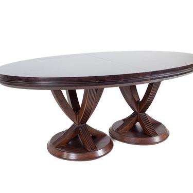 Bernhardt Mid Century Pedestal Walnut Dining Table - mcm 