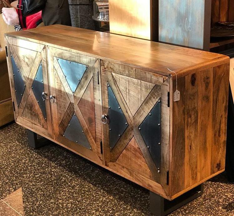 Wood and metal industrial style credenza! 55 long, 16 deep, 30 high! 