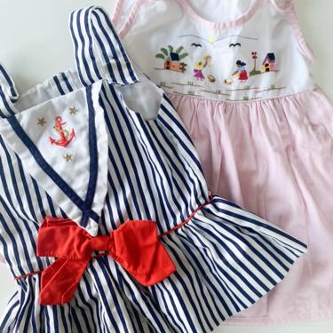 Vintage lot of 2 little girl's dress / 2T 