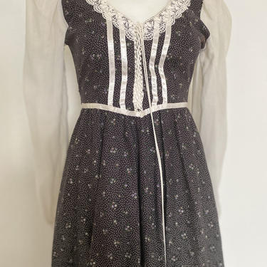 Vintage GUNNE SAX Prarie dress, Gunne Sax prairie skirt, romantic lace and floral Gunne sax dress, xs s 2 