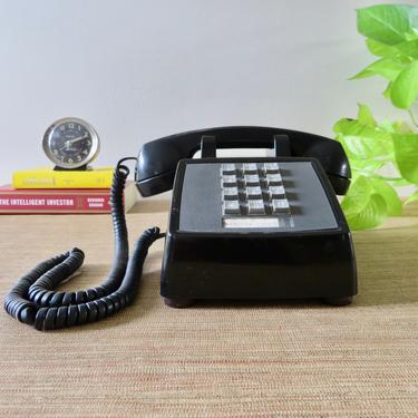 Vintage Telephone - AT&T Western Electric 2500DMG Touchtone Telephone - Black - Mad Men Retro Push Button Telephone 