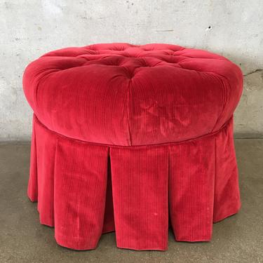 Red Tufted Settee