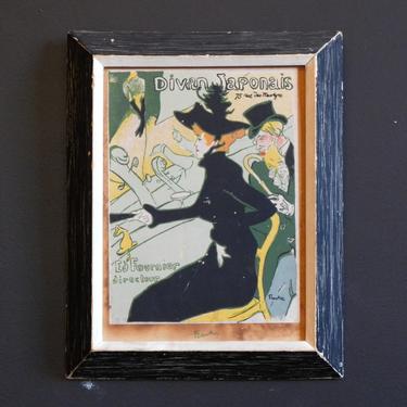 Vintage Framed Henri de Toulouse-Lautrec Silkscreen Print: Divan Japonais