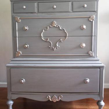 SOLD****French Ice Blue/Grey Dresser/Chest of Drawers /Bureau 