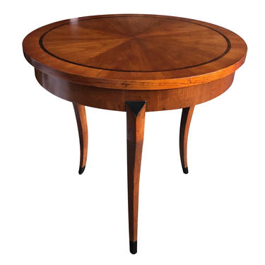 Elegant Biedermeier Style Cherrywood Circular Side Table