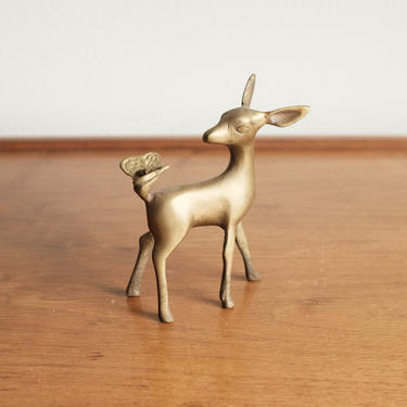 Mid Century Brass Deer Bambi 