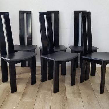 80's Italian Postmodern Pietro Costantini Dining Chairs Set of 6 . 