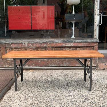 Industrial Maple Angle Iron Bench