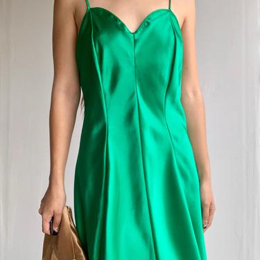 Vibrant Kelly Green Slip Dress 