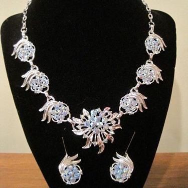 Vintage Aurora Borealis Demi Necklace and Earrings Set 