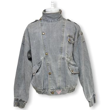 Vintage Guess Jean Jacket Unisex 80’s 90’s Gray Denim Streetwear 