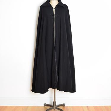 vintage 40s coat black wool pointy collar goth vampire victorian cloak cape clothing 