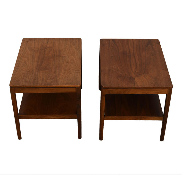 Pair of Mid Century Walnut Nightstands / Accent Tables