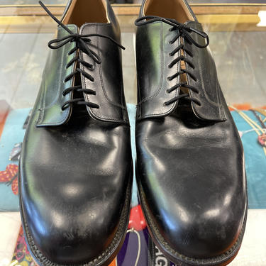Black Oxford Shoes Leather Vintage 1960s Military Dress shoe Men's size 14 N 