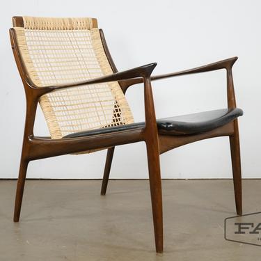 SOLD. IB Kofod Larsen Cane Back Lounge Chair