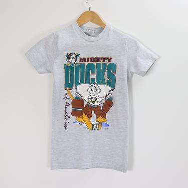 Vintage MIGHTY DUCKS Tee / 90's Hockey Printed T Shirt / XS 