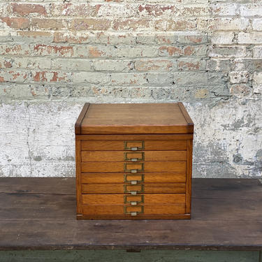 Antique Oak Paper Tray Filer Office Cabinet 