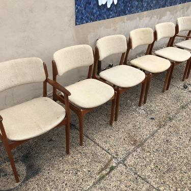 Set of six erik buch dining chairs