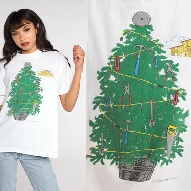 Vintage Home Improvement Shirt 90s Tool Christmas Tree Shirt Nostalgia Tshirt Graphic Print 1990s Tv Show Retro Distressed Large xl l 