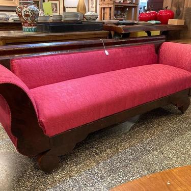 Classical mahogany sofa. 76” x 20.5” x 28.5” Seat height 18”
