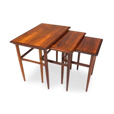 Vintage Mid-Century Kai Kristiansen Rosewood Nested Side Tables 