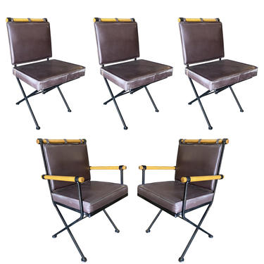 Set of Five Midcentury &amp;quot;Directors Chair&amp;quot; Chairs in the Style of Cleo Baldon 