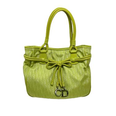 Dior Lime Green Logo Shoulder Bag