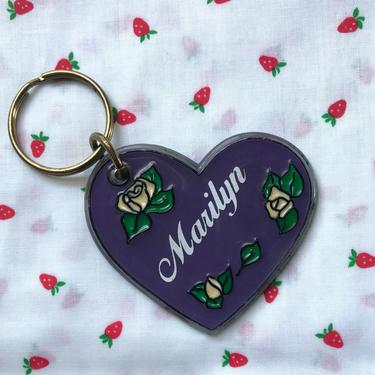MARILYN Personalized 90's Heart Keychain 