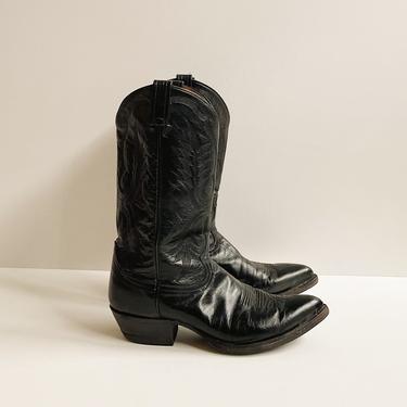 Vintage Onyx Leather Cowboy Boots | Size 11.5